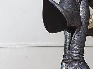 Shoeplay and Walking in Holo High Heel Thigh High Boots (shoe Collection) - Dame Olga 4K (718)