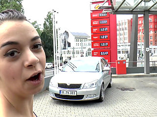 Cute brunette teen banged hard in her little pussy