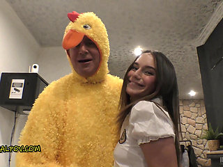 Lana Roy college girl with tan lines hammered ussr style!