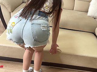 The wife is cheating with a neighbor while the husband is on a business trip. Fucked a whore and cum in her mouth