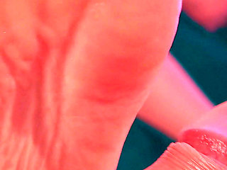 Footjob with Big Ass Teasing and POV - Latina with Big Butt Cheeks and Red Pedicure