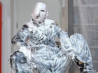 Human Cake Chocolate and Cream Leather Mess