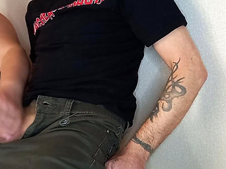 A woman saw my cock and jerks it off