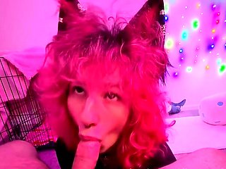 Dino Nuggiess Pet Play Sloppy Blowjob With Deepthroat POV