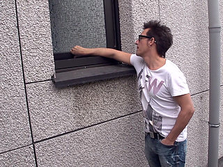 Big ass brunette gets pleasured in her ass in the bathroom