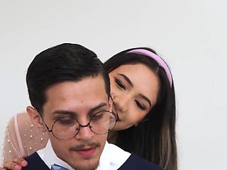 Stepdad is going to fuck her because she needs big dick