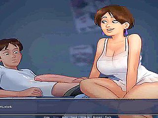 Summertime Saga: Cougar Milf Caught A Guy With His Big Dick In His Hands - Car Toon