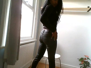 Worship Me in Tight Shiny Black Jeans