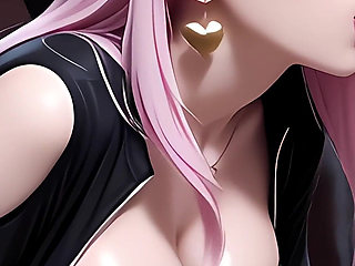 Anime Hentai Uncensored, Pink-haired Chick Sucks Your Cock by a Glory Hole, Fuck Her and Cum on Her!