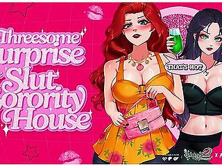 Threesome Surprise At The Slut Sorority House! Audio Porn Snakey X Audioharlot Cum Sharing