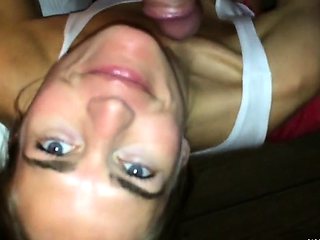 Amateur MILF Swallows Cum and Gets a Facial