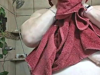 After a Hot Sshower Nurse Vicki Dries off and Does Some Other Grooming