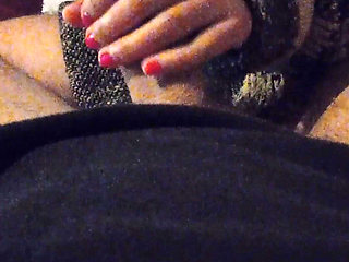 Sensual Red Nails Edging Handjob on Couch - Cum Control POV