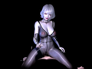 3D Short Hair Slut Asian Whore Wearing Sexy Lingerie Got Fucked so Hard