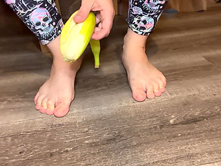 Squishing Bananas Under My Bare Feet Food Fetish Sploshing