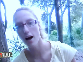 Starla-candy Beautiful French Blonde Starla Candy Pees in the Woods Then Sucks Terry's Cock