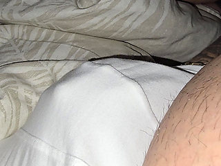Step mom hand slip under panties and handjob step son dick