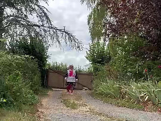 Dressed as a gardener with a new dress