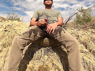 spraying pee during field work