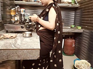 Caught Hot and Beautiful Bhabhi Watching Porn in the Kitchen. Then Bhabhi Had to Give Me Her Pussy.
