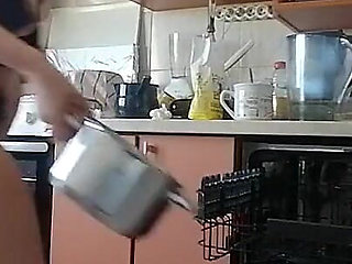 Sexy Stepmom Makes Breakfast, Hairy Pussy, Big Tits