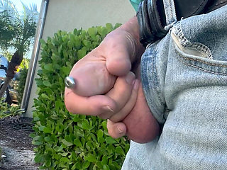 Outdoor Masturbation With Penis Plug