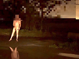 Wanking naked outside didn't have time to go d proper when a car passed