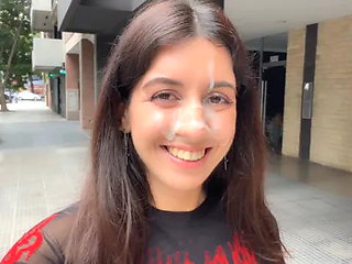 She Loves to Walk with Sperm on Public So Much that She Asks to Cum on Her Face