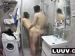 Hot Tattooed Teen Alice Fucks Boyfriend in Shower - Live Webcam Voyeur