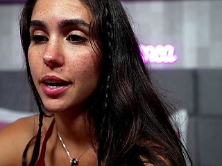 Cute curly brunette solo webcam masturbation