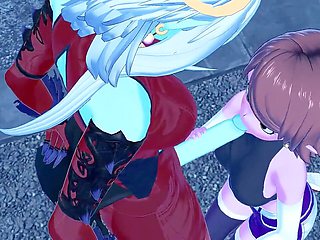 Chronoa gives Towa's cock a blow job and has a doggy style orgasm in this Dragon Ball Xenoverse hentai