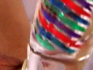 Lucky Sexy Babes Scene-3_brunette MILF with Big Tits Inserts a Large Dildo Into Her Pussy