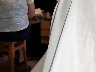 While My Girlfriend Is Studying for Her Exam, Our Neighbor Is Playing with My Pussy Under the Blanket