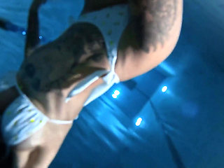 Underwater Swim at Night