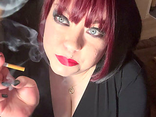 British Tart Tina Snua Tugs on Her Perky Nipples & Chain Smokes 2 Cigarettes - Big Tits BBW Satisfies Yr Smoking Fetish