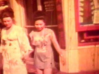 Vintage Red-tinted Lesbian Classic with Retro Bedroom Lovers