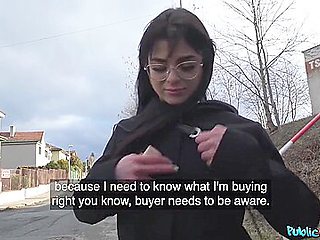 Big-breasted Brunette With Glasses Fucks For Some Cash