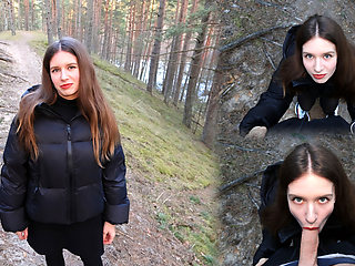 We Went Hiking and I Simply Couldn't Oppose to Give Him a Blowjob in the Middle of the Woods