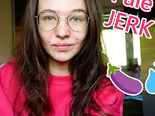Pale Teen Girl gives perfect Jerk of Instruction JOI