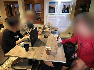 Extreme! Hot Cock Made to Cum Under the Table