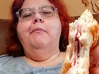 Eating a Bolo Sandwich Roll for the Fat Girl Eating Fans!