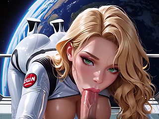 Horny astronaut fucked hard on space.