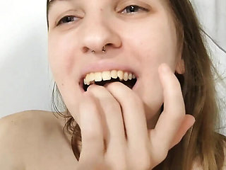 Nitosha the Hot Brunette Squirts in Bathroom Solo