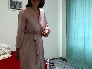 Russian MILF Pervert Shoved Panties Into Her Hairy Pussy and Came