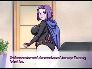 Adult Raven from Teen Titans gets her first ass fucking in Waifu Hub parody game
