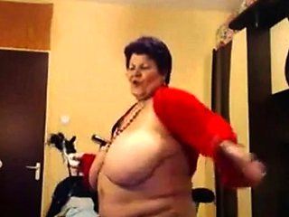 Big-Titted BBW Granny Dances on Webcam
