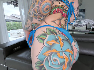 Tattooed Red Head Deepthroats Jmac's Big Dick and Gets Pounded