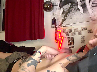 Glitterqueen1999 Edging Nipple Play Nipple Twisting Cumming Goth Tattoos Piercings