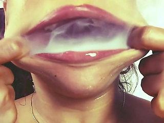 Obeying my master's orders by smoking and sucking cock