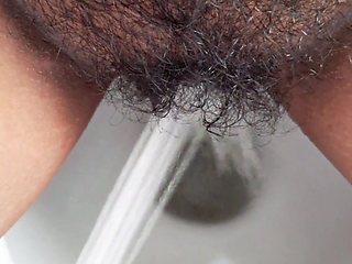 Hot aunty pissy in bathroom and video taken by step son but she know